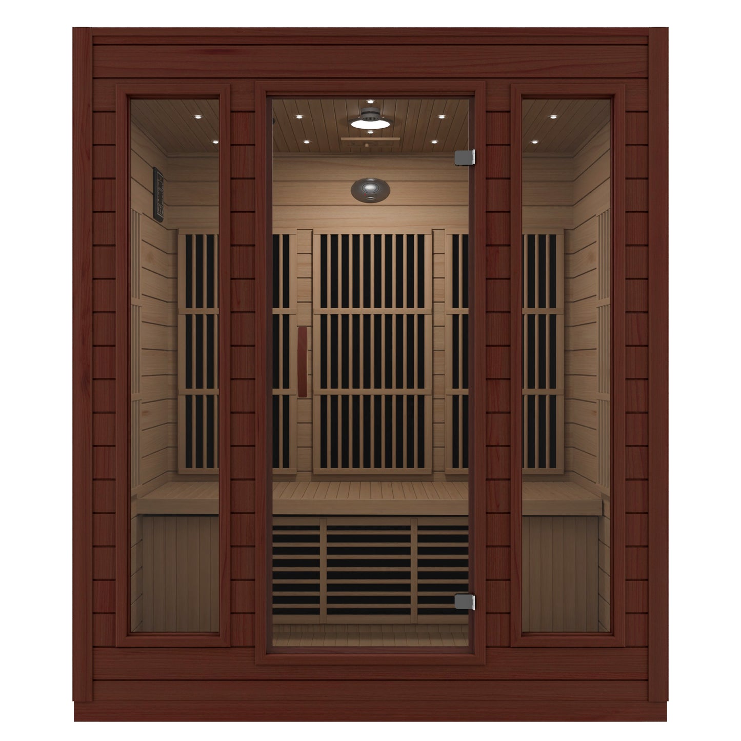 SteamSpa 3 Person Hemlock Sauna with an Oxygen Bar, Heating Plate, Touch Panel Control