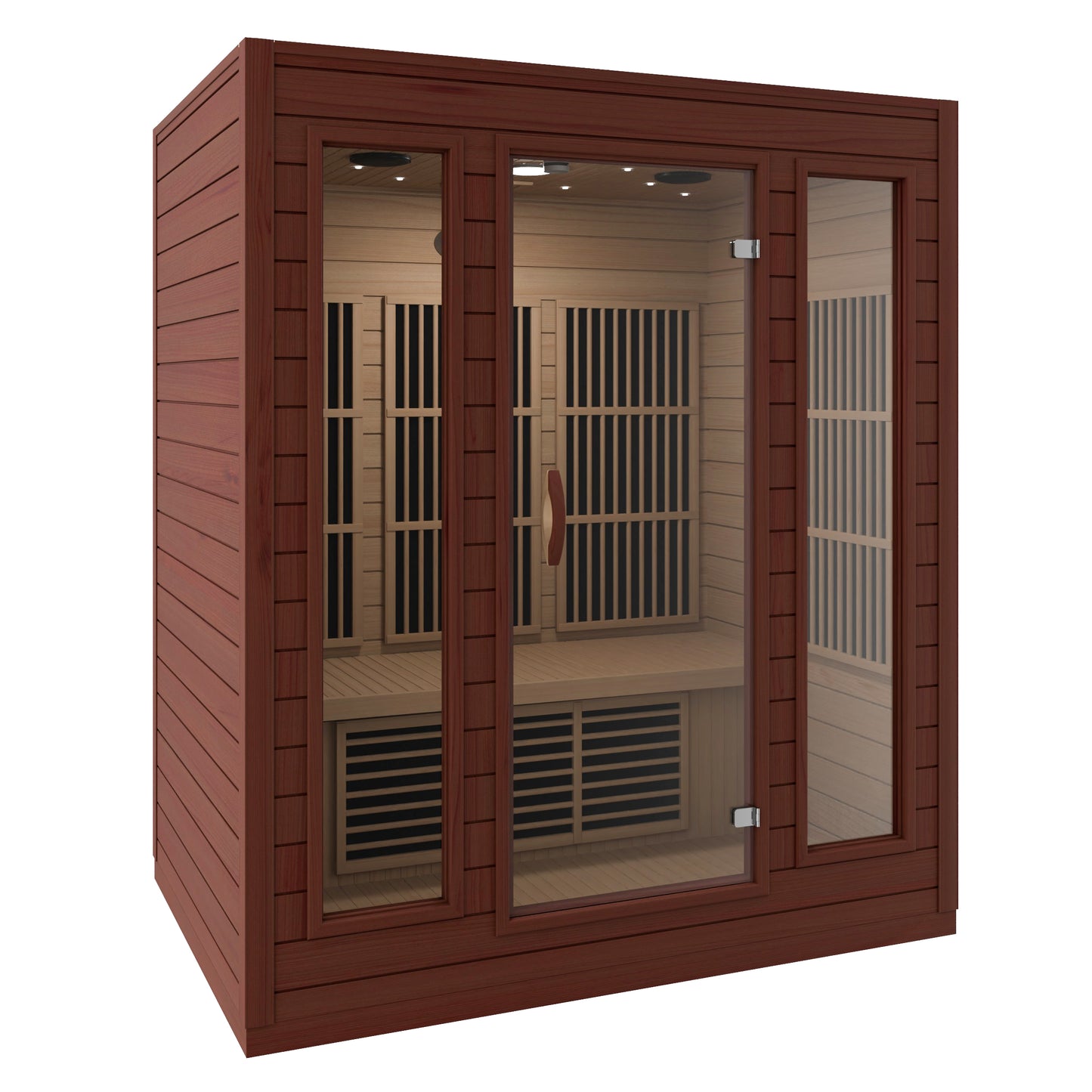 SteamSpa 3 Person Hemlock Sauna with an Oxygen Bar, Heating Plate, Touch Panel Control