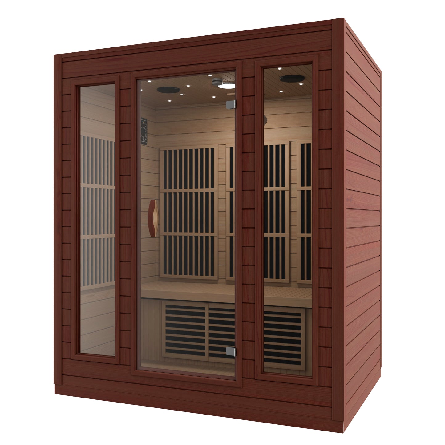 SteamSpa 3 Person Hemlock Sauna with an Oxygen Bar, Heating Plate, Touch Panel Control