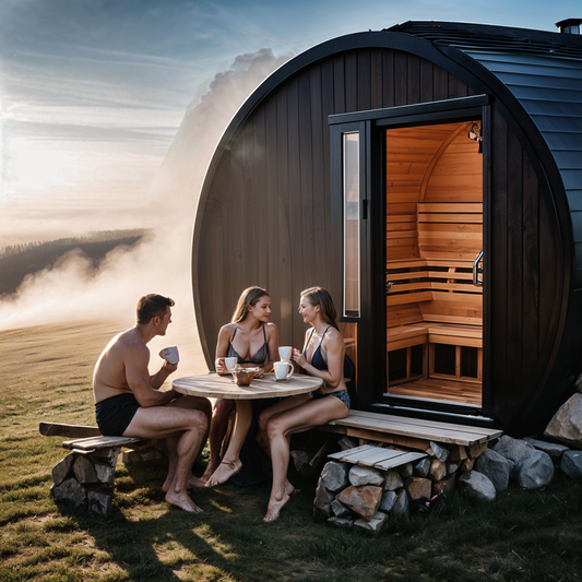 Luxor 3-Person Onyx Barrel Sauna