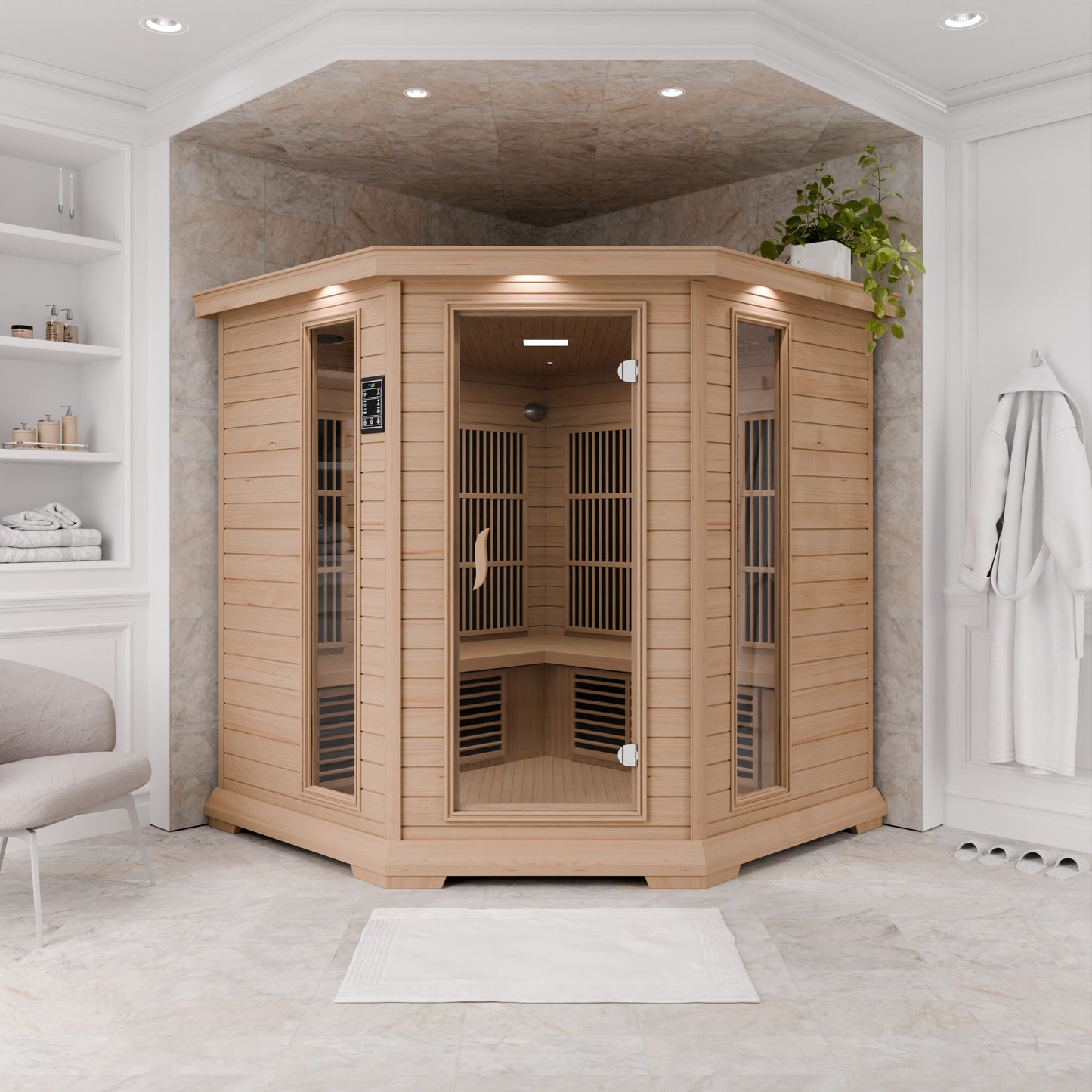 SteamSpa Home Sauna 4-5 Person Hemlock Indoor Spa – Perfect for Oxygen Bar & Heating Plate