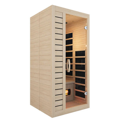 SteamSpa Home Sauna Room 1 Person Hemlock Wooden Indoor Sauna Spa