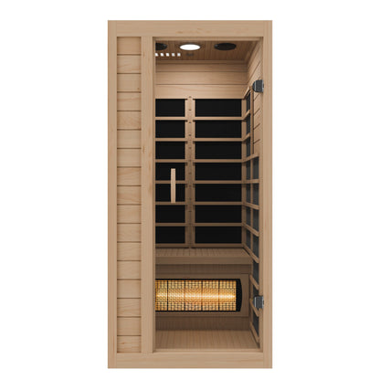 SteamSpa Home Sauna Room 1 Person Hemlock Wooden Indoor Sauna Spa