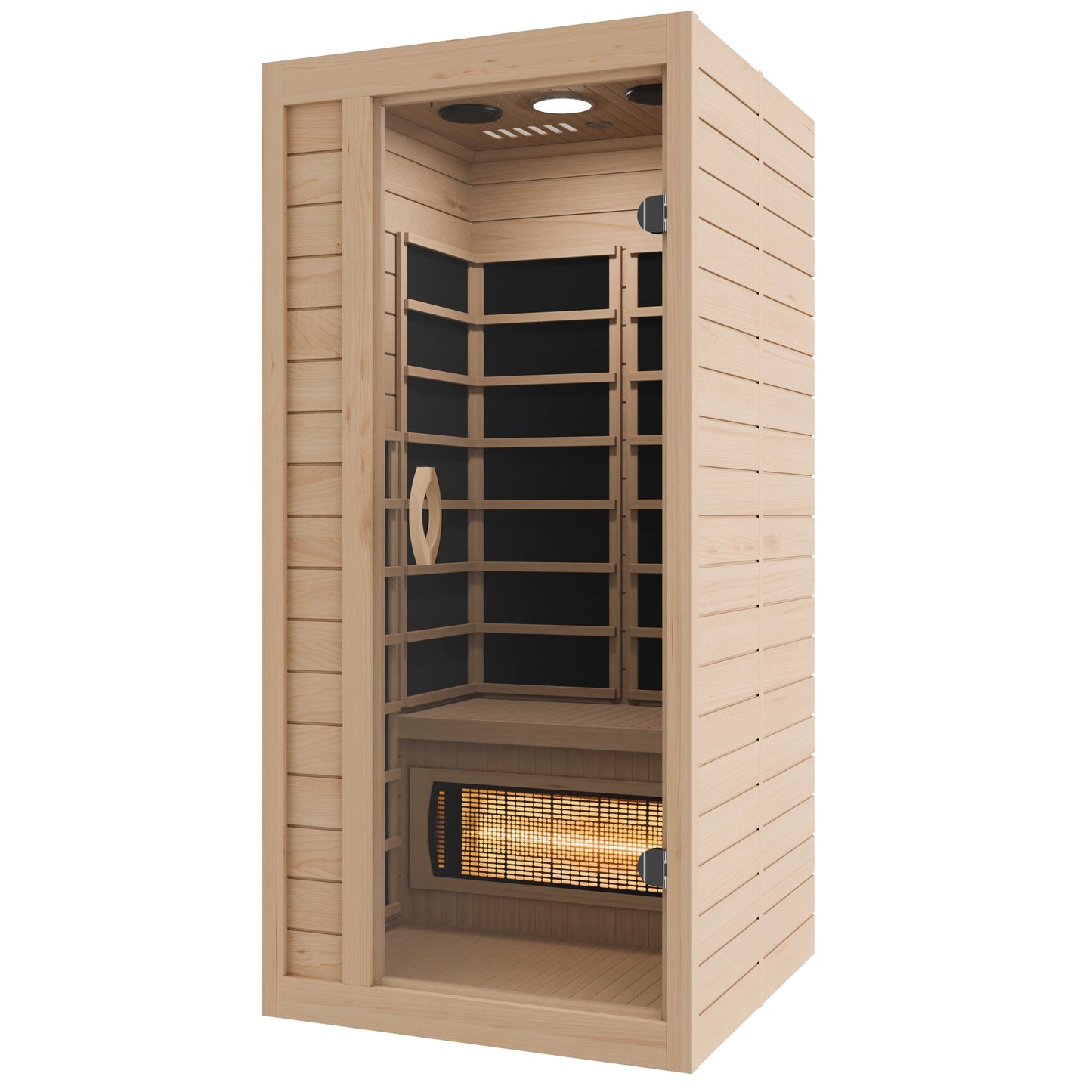 SteamSpa Home Sauna Room 1 Person Hemlock Wooden Indoor Sauna Spa