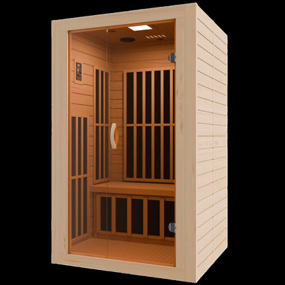 Home Sauna Room 2-Person Indoor Hemlock Wooden Infrared Indoor Sauna Spa with Bluetooth Digital Control Panel