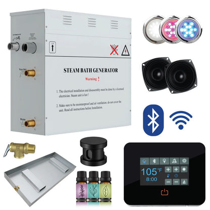PRO Series Steam Bath Generator with Bluetooth, WiFi, QuickStart, Auto-Drain, and Chroma Lighting