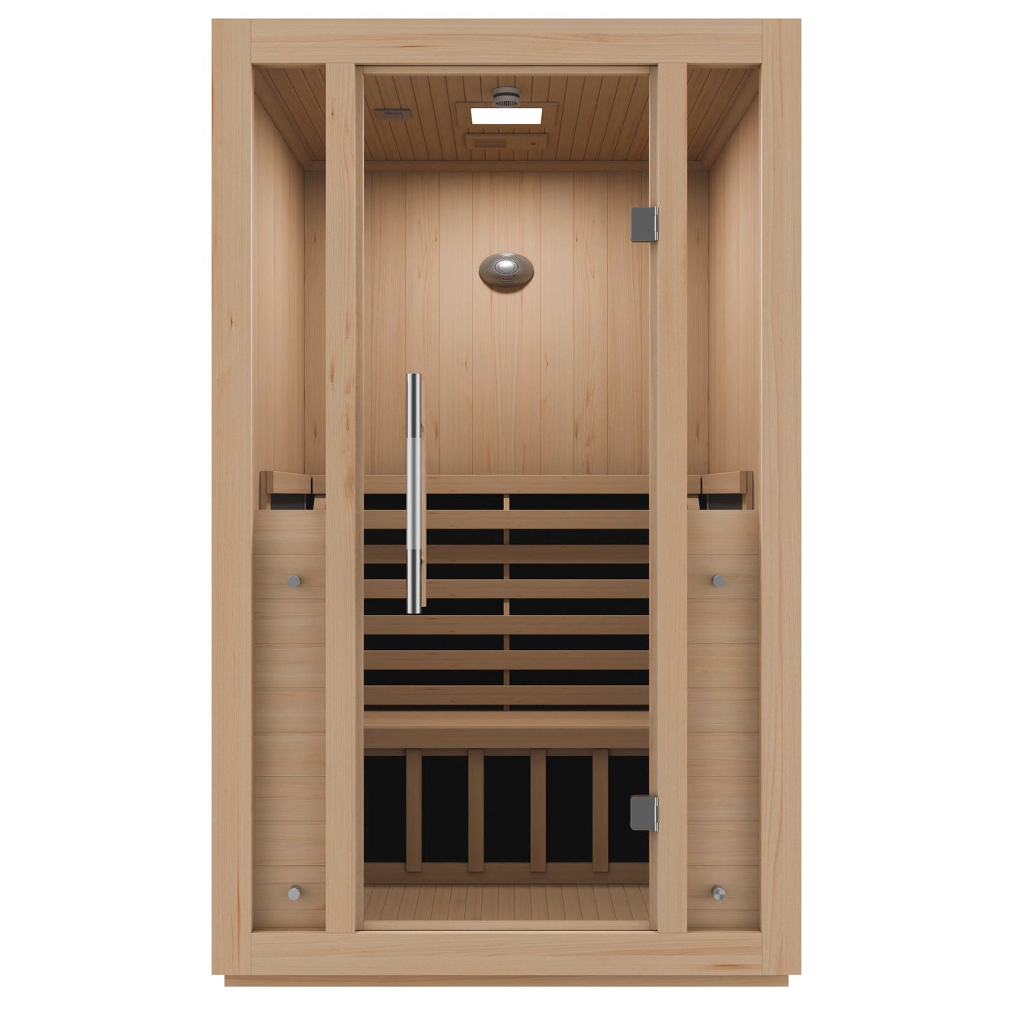 SaunaSpa Fiji 2-Person Carbon FAR Infrared Hemlock Wooden Indoor Home Sauna Room with LED Touch Control Panel