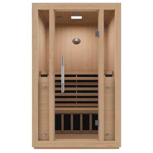 Fiji 2-Person Carbon FAR Infrared Hemlock Wooden Indoor Home Sauna Room with LED Touch Control Panel