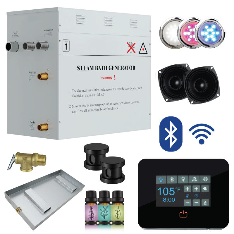 PRO Series Steam Bath Generator with Bluetooth, WiFi, QuickStart, Auto-Drain, and Chroma Lighting