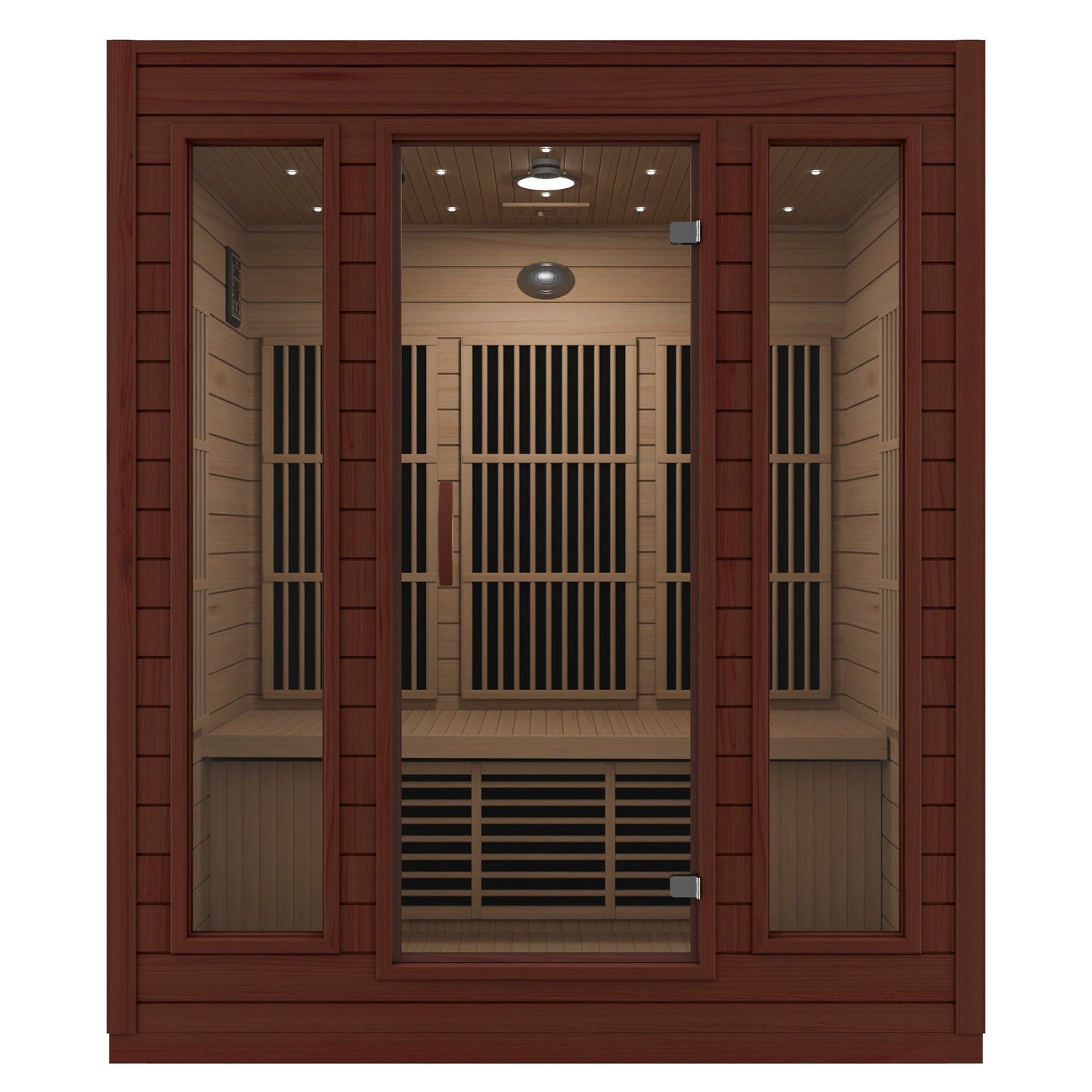 SC-SS0012-0S - SteamSpa Curacao 3-Person Carbon FAR Infrared Hemlock Wooden Indoor Home Sauna Room with LED Touch Control Panel