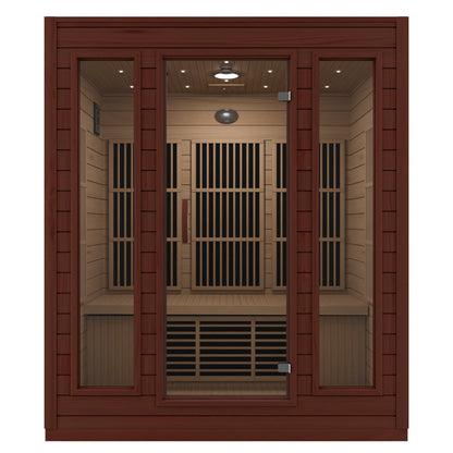 SC-SS0012-0S - SteamSpa Curacao 3-Person Carbon FAR Infrared Hemlock Wooden Indoor Home Sauna Room with LED Touch Control Panel