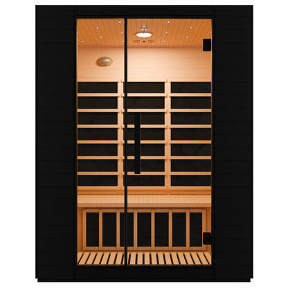 SaunaSpa 3-Person Infrared Heater Indoor Sauna With Red Light Therapy, Chromotherapy Lights, WiFi Control, Black Canadian Hemlock