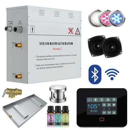 PRO Series Steam Bath Generator with Bluetooth, WiFi, QuickStart, Auto-Drain, and Chroma Lighting