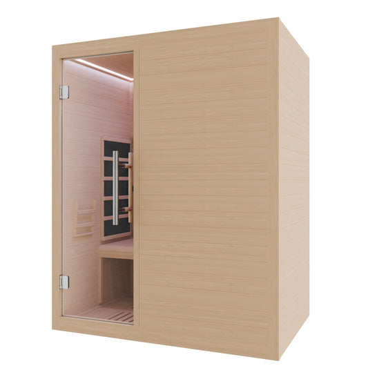 SaunaSpa Full Spectrum 3-Person Infrared Indoor Sauna with Full Range Near, Mid, and Far Infrared Panels and WiFi Control