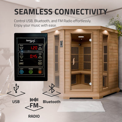 SaunaSpa Mauritius 5-Person Carbon FAR Infrared Hemlock Wooden Indoor Home Sauna Room with LED Touch Control Panel