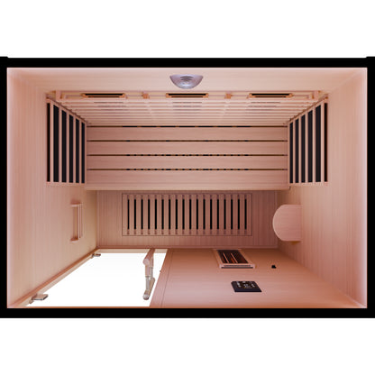 SaunaSpa Full Spectrum 3-Person Infrared Indoor Sauna with Full Range Near, Mid, and Far Infrared Panels and WiFi Control