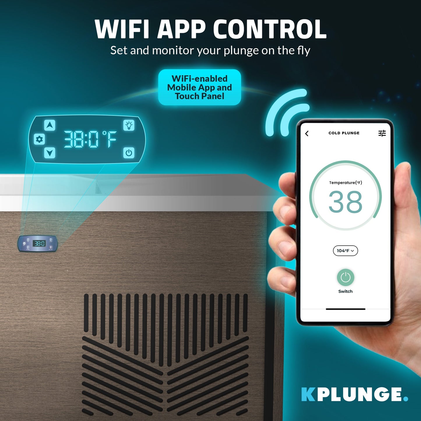 Iroquois 67 in. 1-Person Mono-Jet All-in-One Cold Plunge Ice Bath/Hot Tub with Built-in Chiller/Heater in Chestnut