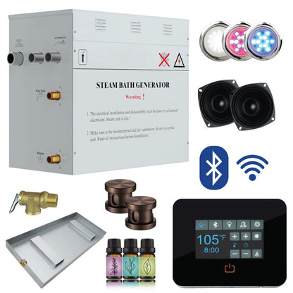 PRO Series Steam Bath Generator with Bluetooth, WiFi, QuickStart, Auto-Drain, and Chroma Lighting