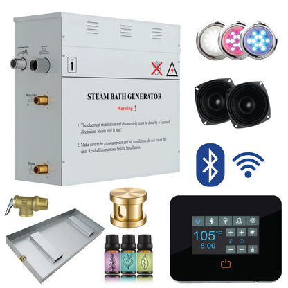 PRO Series Steam Bath Generator with Bluetooth, WiFi, QuickStart, Auto-Drain, and Chroma Lighting